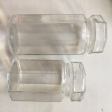 Lot of octagonal end glass jars