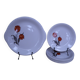 Set of 6 dessert plates and its cake dish Moulin des Loups.