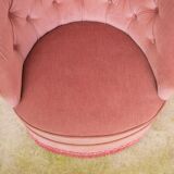 Old pink vintage padded "toad" chair