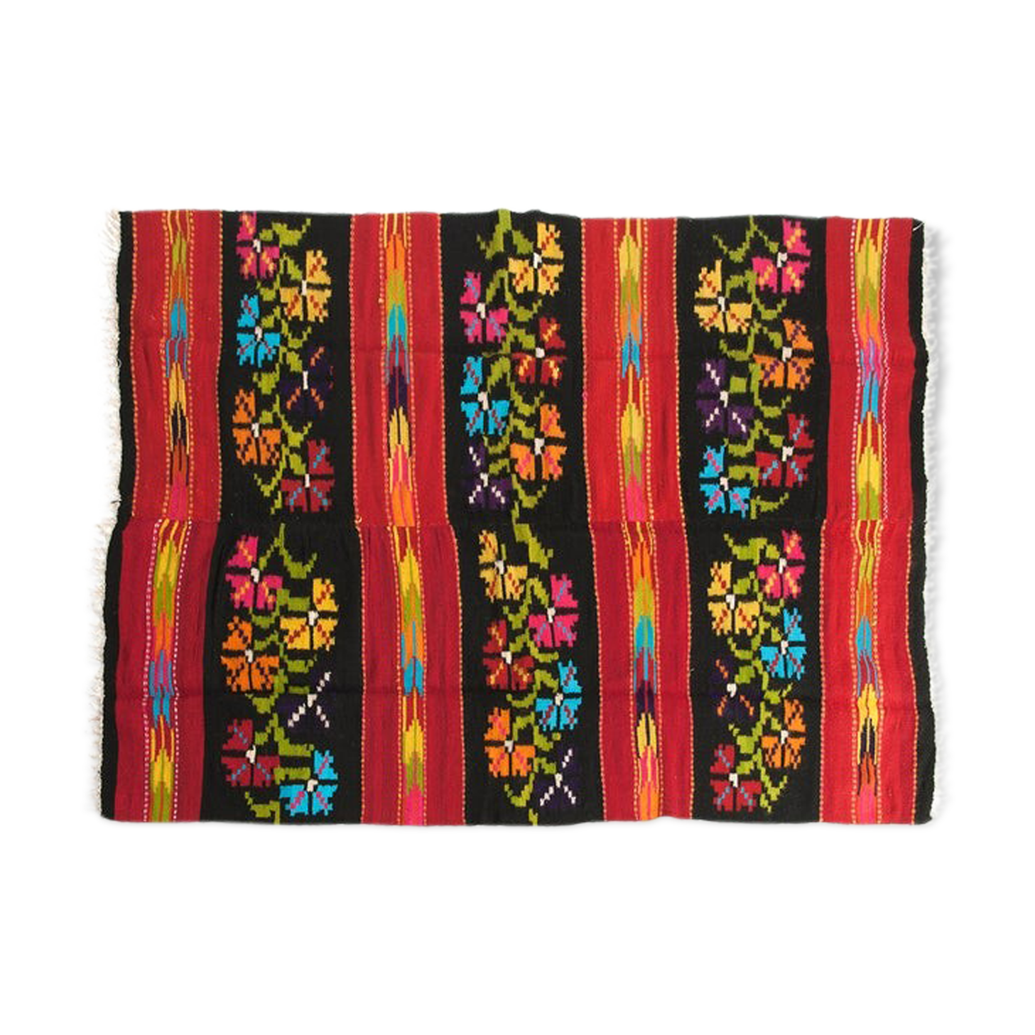 Kilim fleurs en laine faite à la main 256x150cm