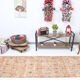 Tapis floral orange vintage, 340x85cm