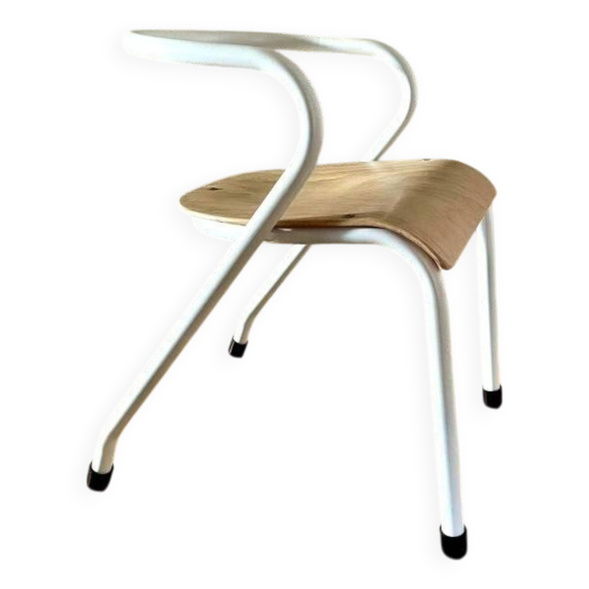 HITIER vintage wood & white children's school chair