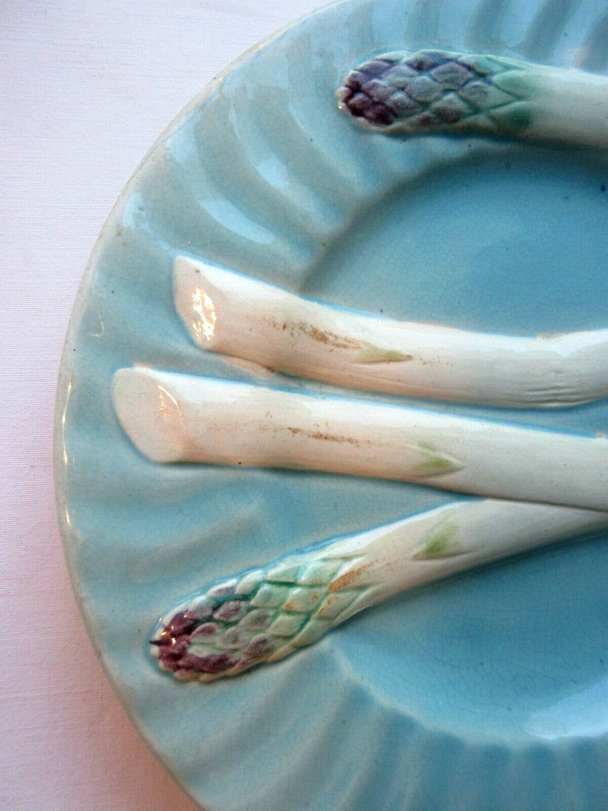 Art deco blue asparagus dabbling Lunéville
