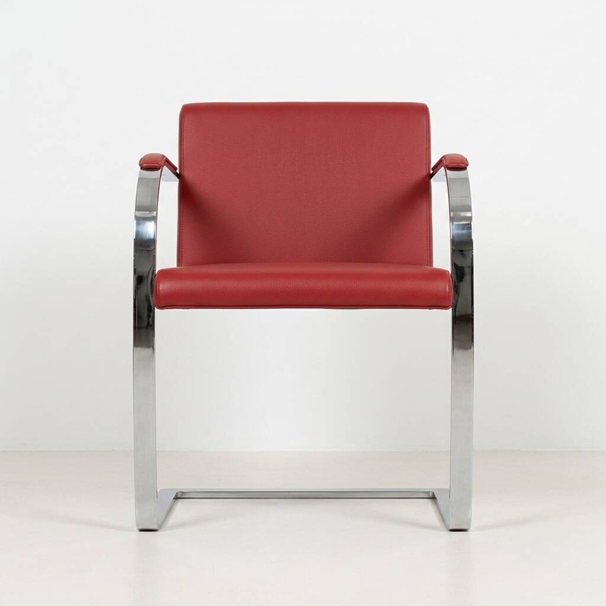 Red modernist BRNO armchair attributed to Ludwig Mies van der Rohe - Knoll International