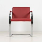 Red modernist BRNO armchair attributed to Ludwig Mies van der Rohe - Knoll International