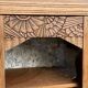 Parisian art deco glass cabinet in raw wood
