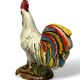 Plaster sculpture of a varnished cockerel from Jordan, mid-20th century