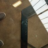 Table Roche Bobois glass and metal of the 80