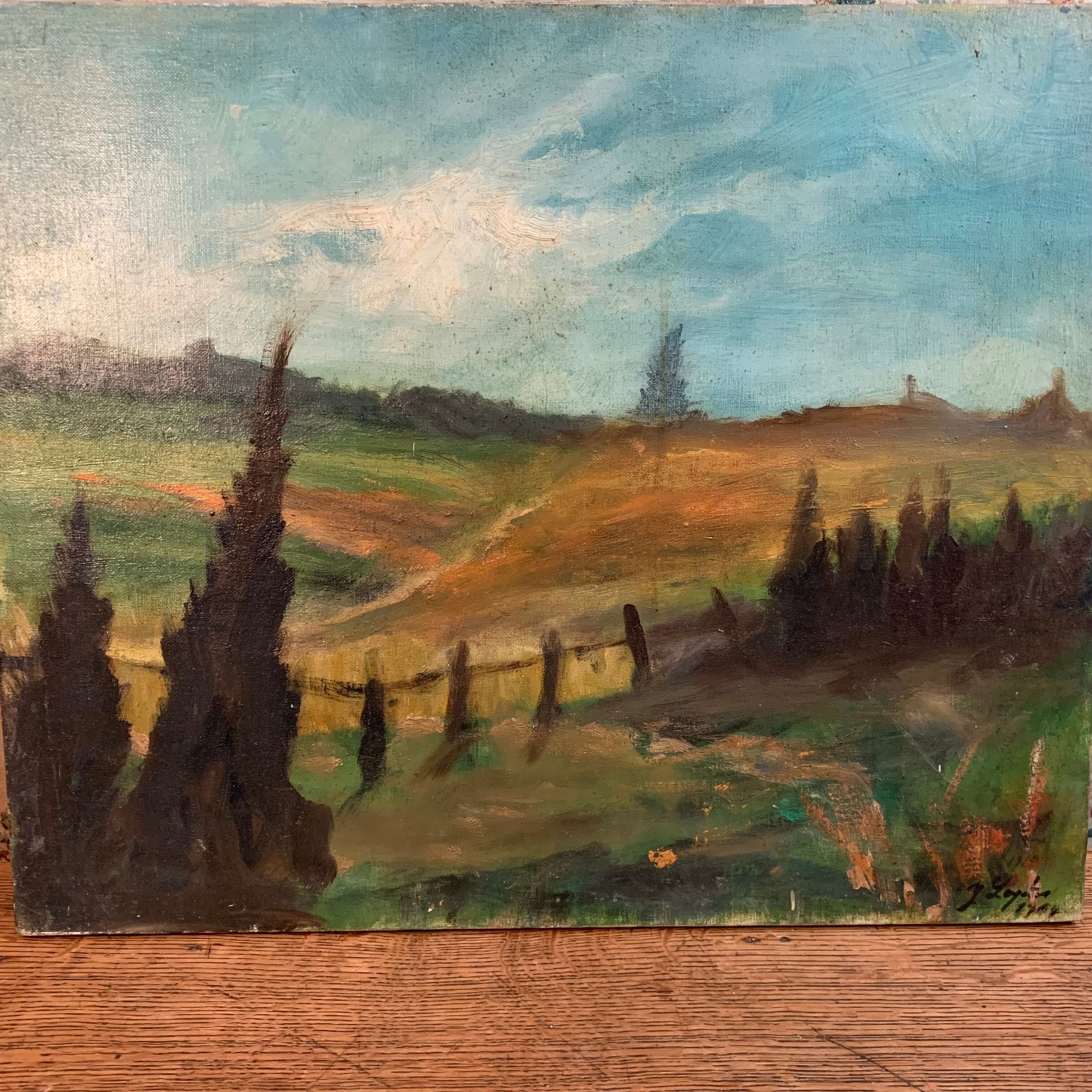 Rural landscape painting by Yetty Leytens
