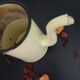 Vintage Yellow Enameled Sheet Metal Coffee Pot