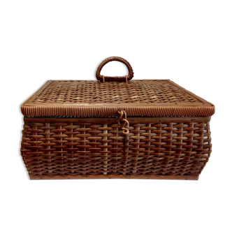 Vintage wicker sewing box