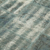 Handmade anatolian vintage 174 cm x 242 cm blue patchwork carpet