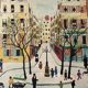Naive painting signed - Paris Place de Furstenberg