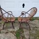 2 vintage rattan wicker armchair