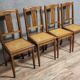 Série de 4 chaises époque Art Déco en chêne vers 1940