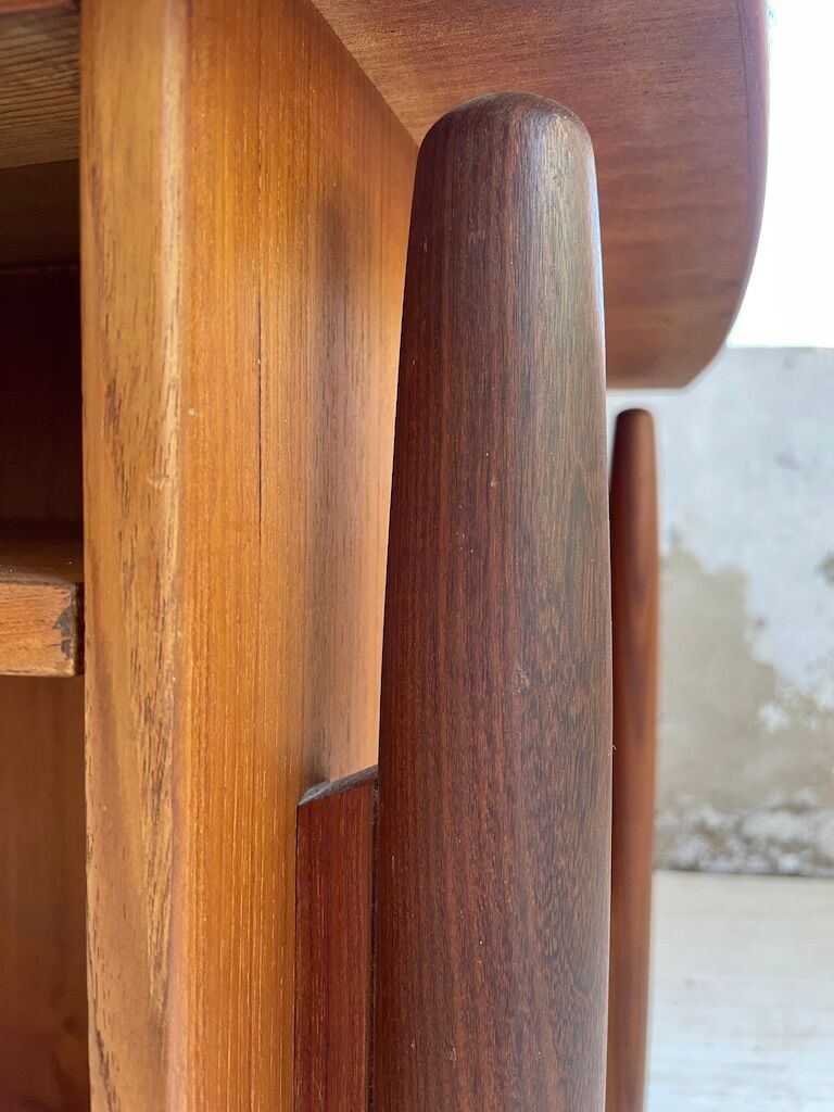 Scandinavian "boomerang" two-sided teak desk Midtjydsk Mobelfabrilk