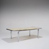 Marble and Tubular Metal Coffee Table, 1970s