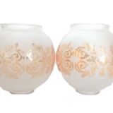 Pair of globes for light fixture