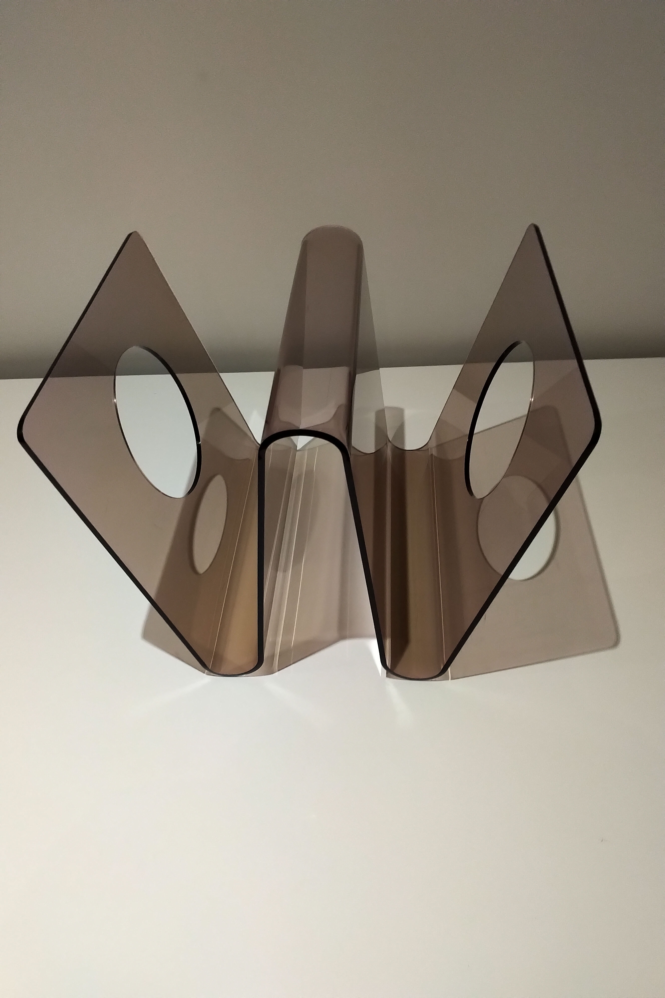 Michel Dumas plexiglass design magazine holders, 1970s