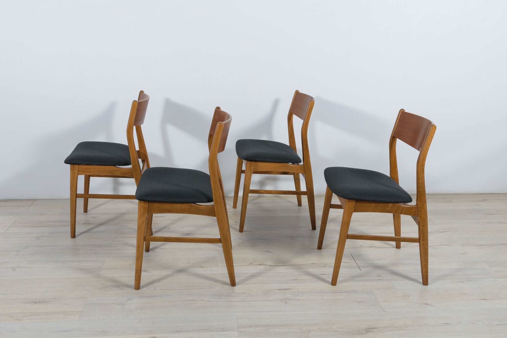 Mid-century teak dining chairs, 1960s, set of 4