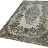 Hand-knotted vintage turkish 1980s, 167 cm x 285 cm grey rug