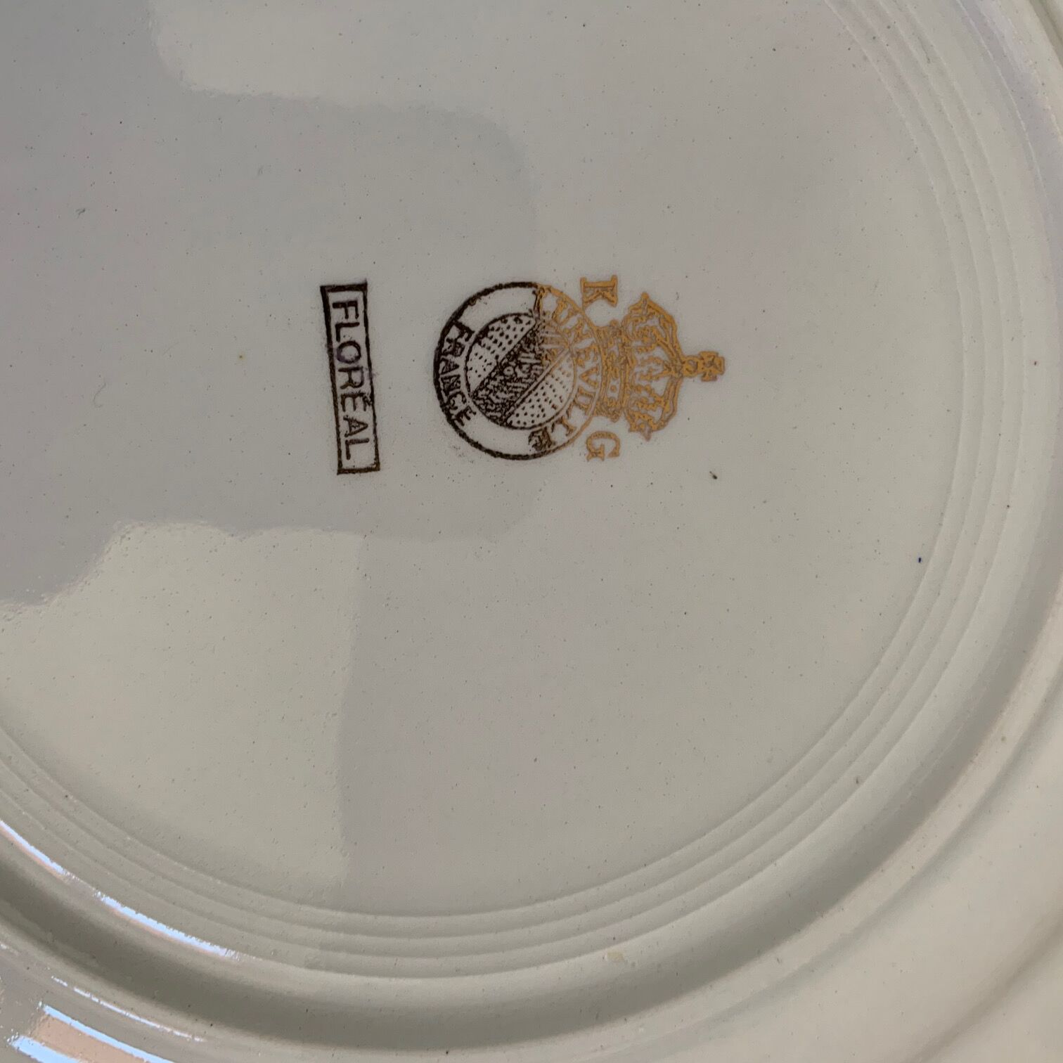 Service of 11 vintage plates Lunéville model Floréal