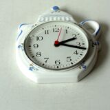 Ceramic kitchen clock with Junghans Quartz Movement, vintage from the 80s