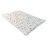 Tapis berbère losanges blancs et noirs 165x250cm
