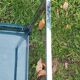 Table d’appoint vintage en plexiglas bleu et acier – Marc Berthier pour Prisunic