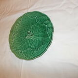 Assiette barbotine feuilles de vignes vertes