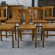 Set of 10 beech bistro chairs from the 1950s