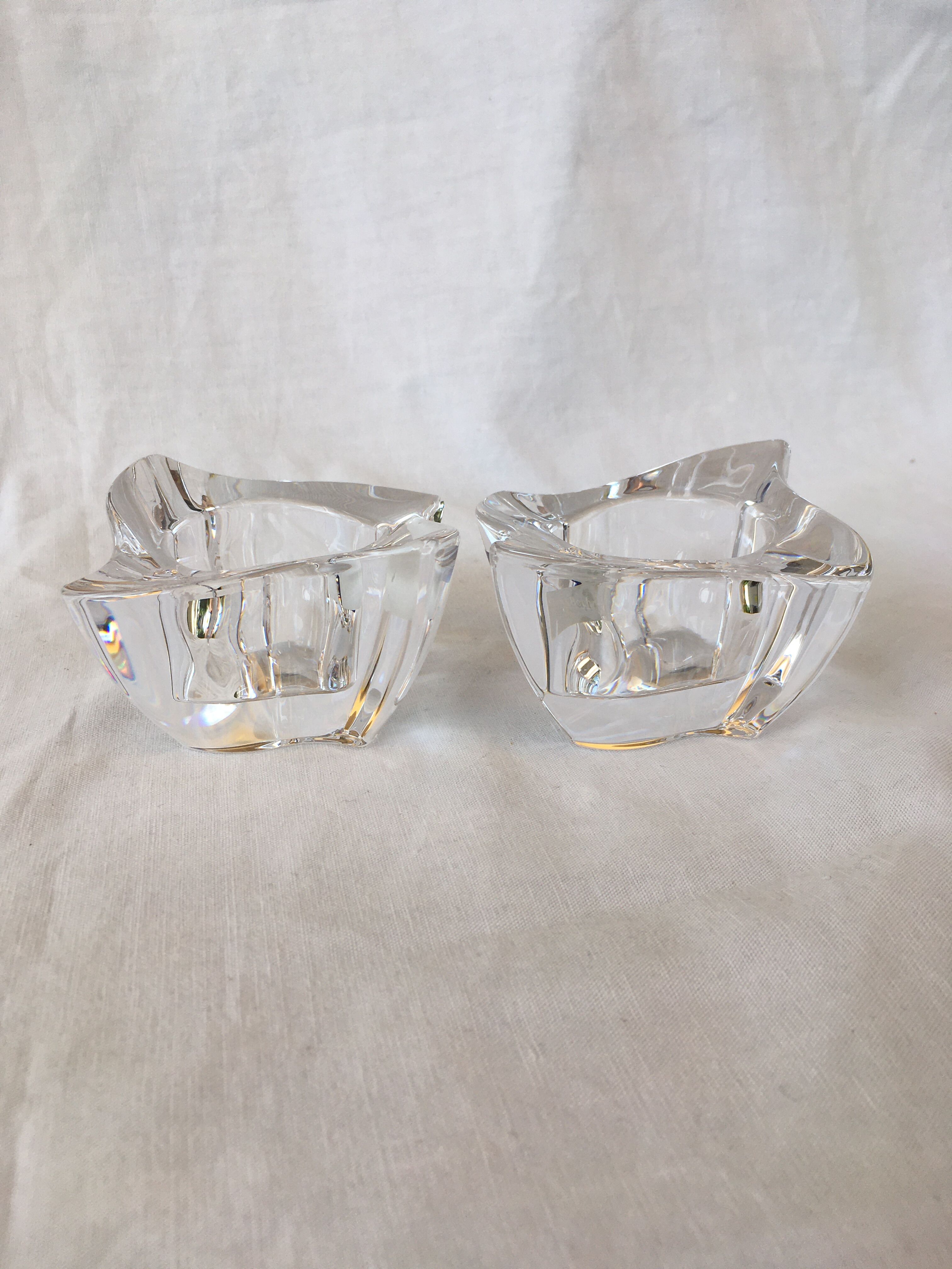 Pair of Villeroy and Boch crystal candle holders