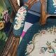 Pair of hand-embroidered armchairs. Walnut.