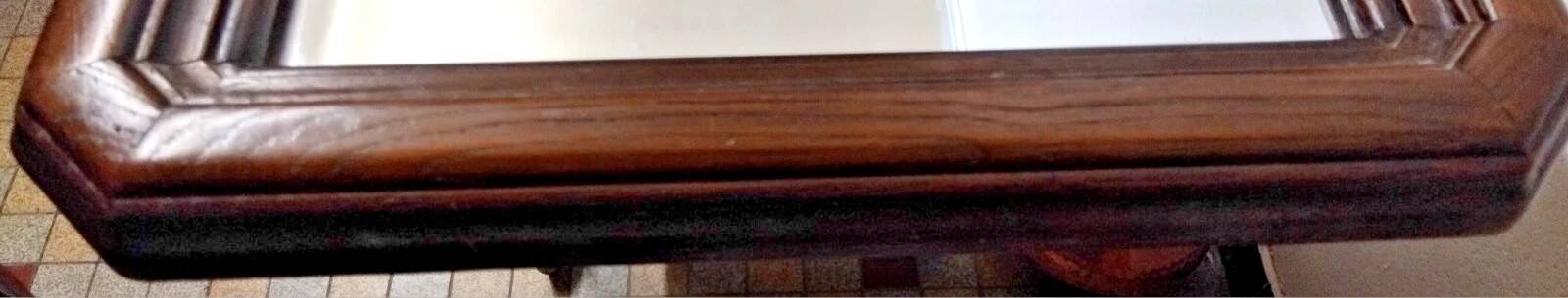 Vintage wooden rectangular mirror 129 x 39 cm