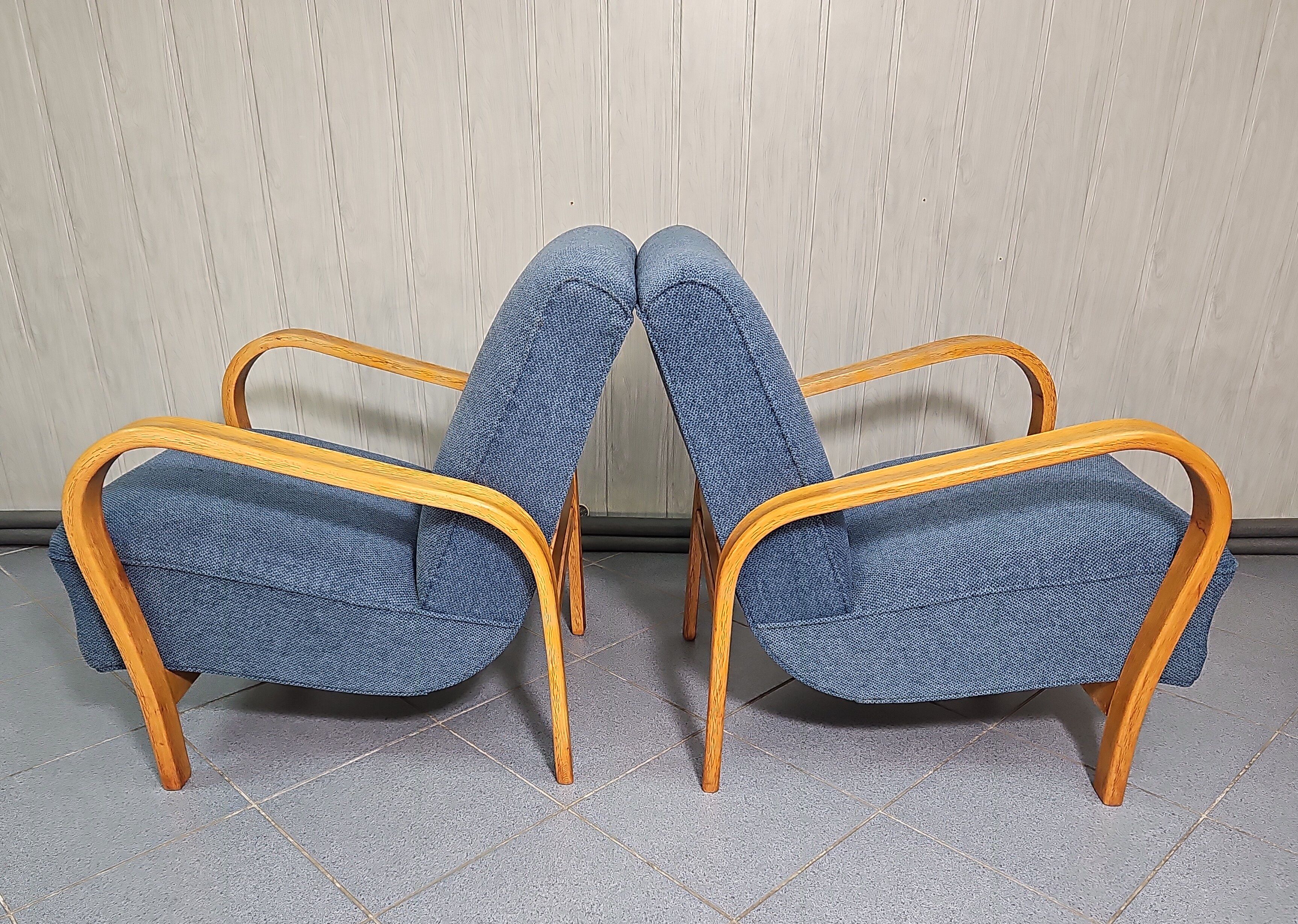 Pair of armchairs designed by K. Koželka & Antonín Kropáček for  Interier Praha Czechoslovakia 1950.