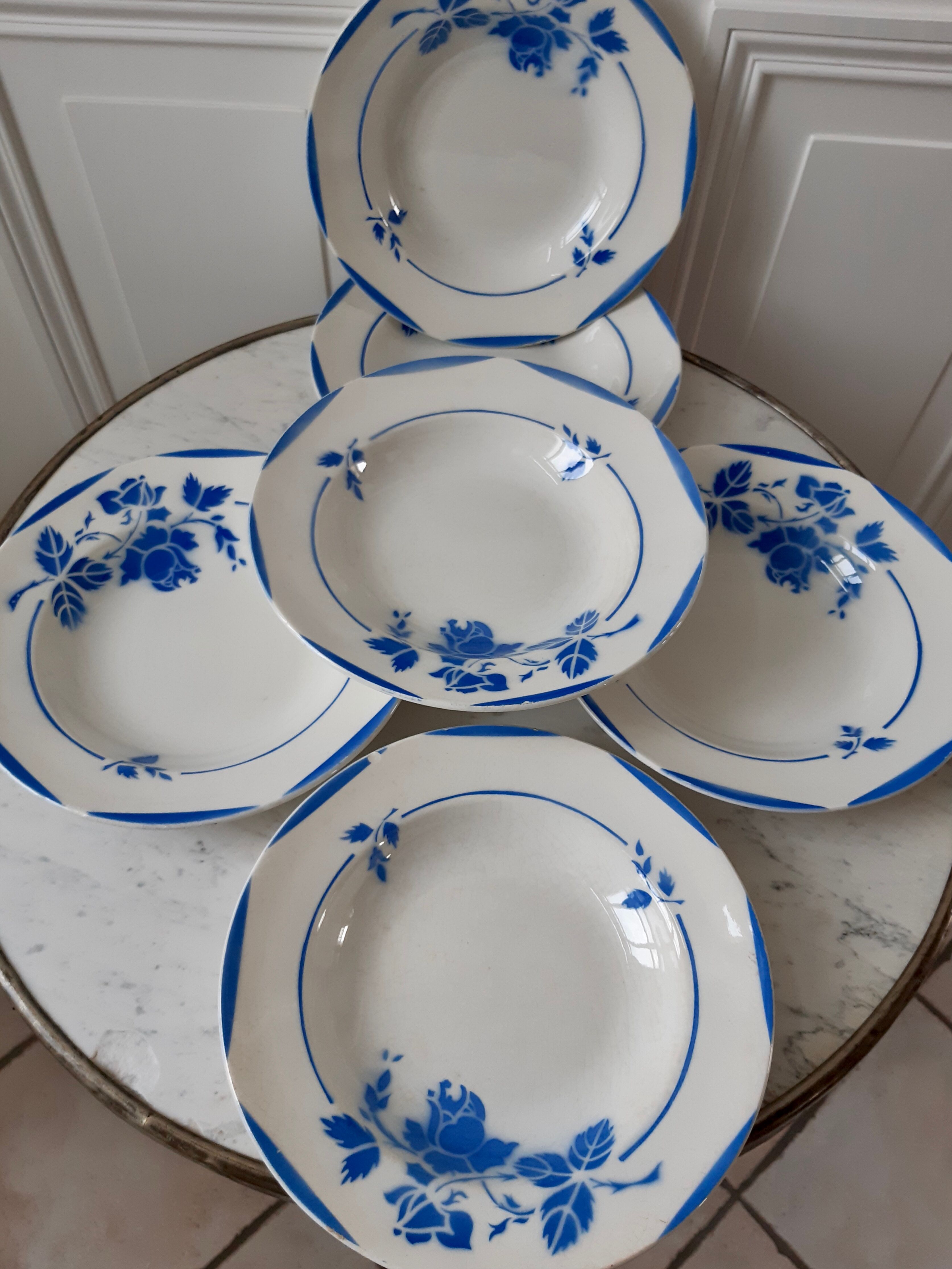 Lot of 6 Digoin hollow plates
