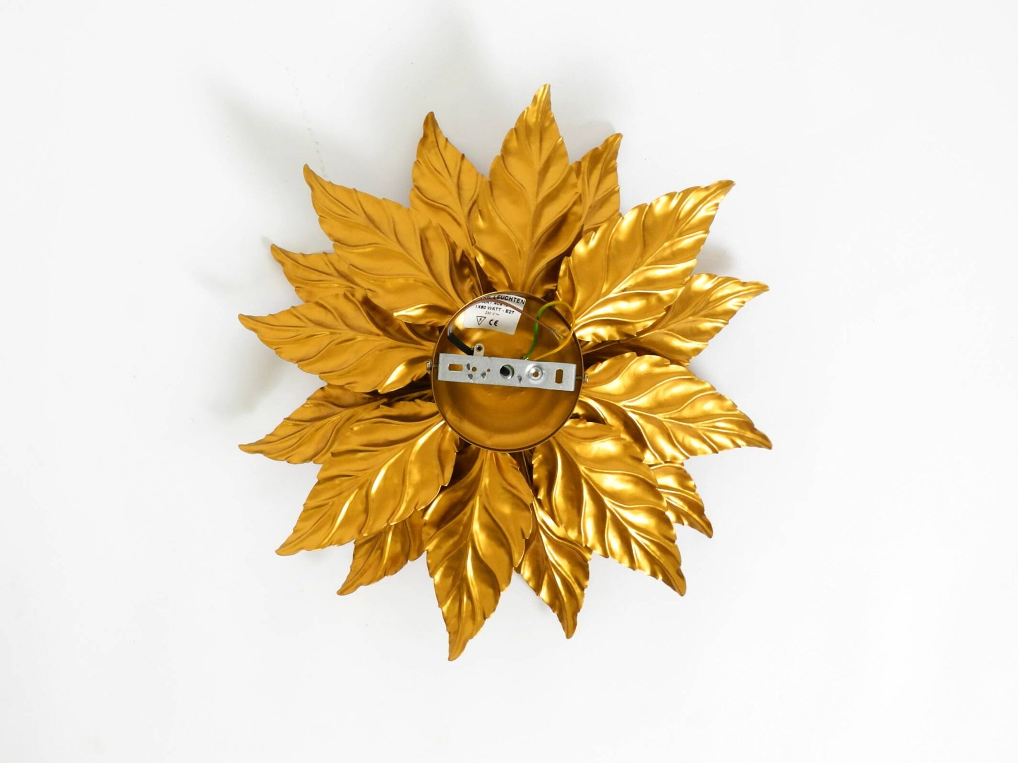 Rare large gold-plated Hans Kögl Florentine-style ceiling or wall lamp from