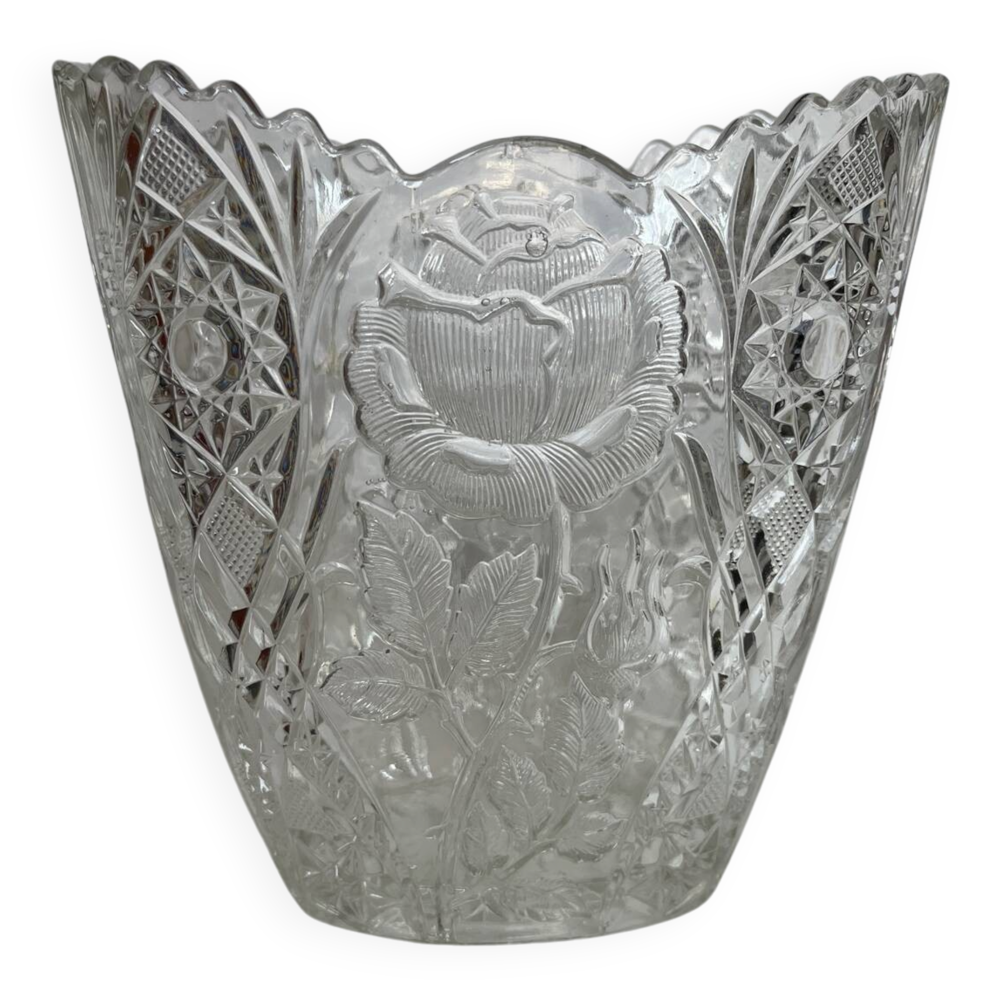 Vintage molded glass vase