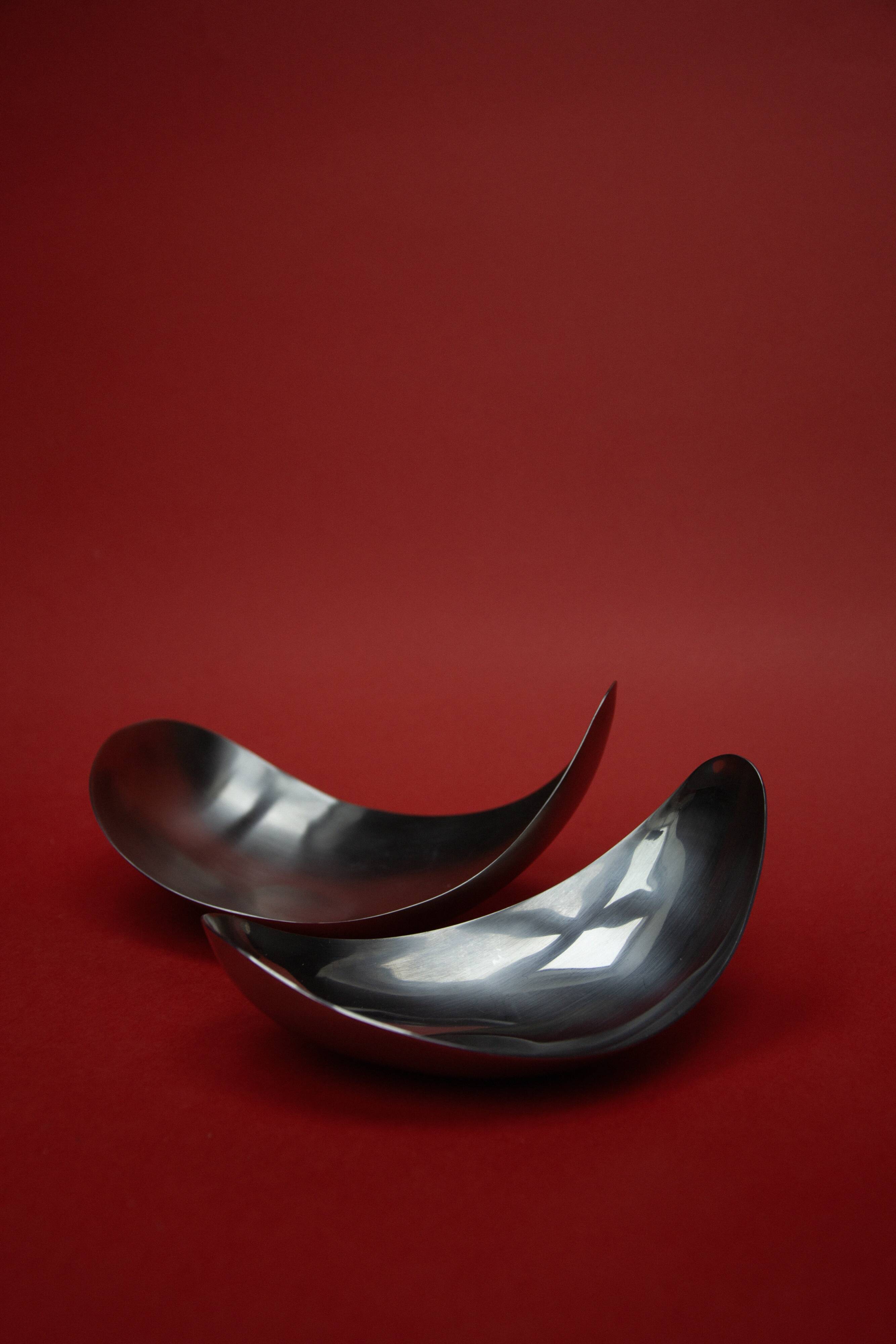 Set of 2 "Leaf" bowls by Helle Damkjær for Georg Jensen