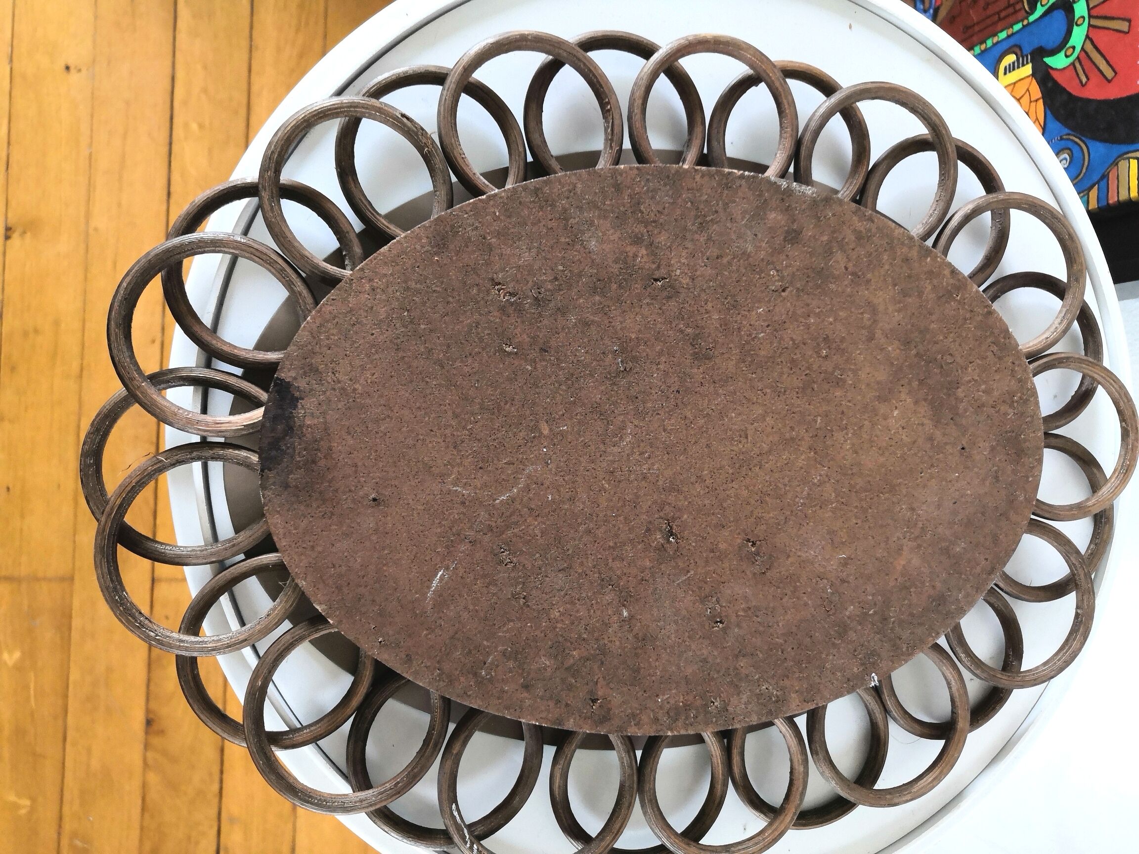 Vintage rattan mirror 60s