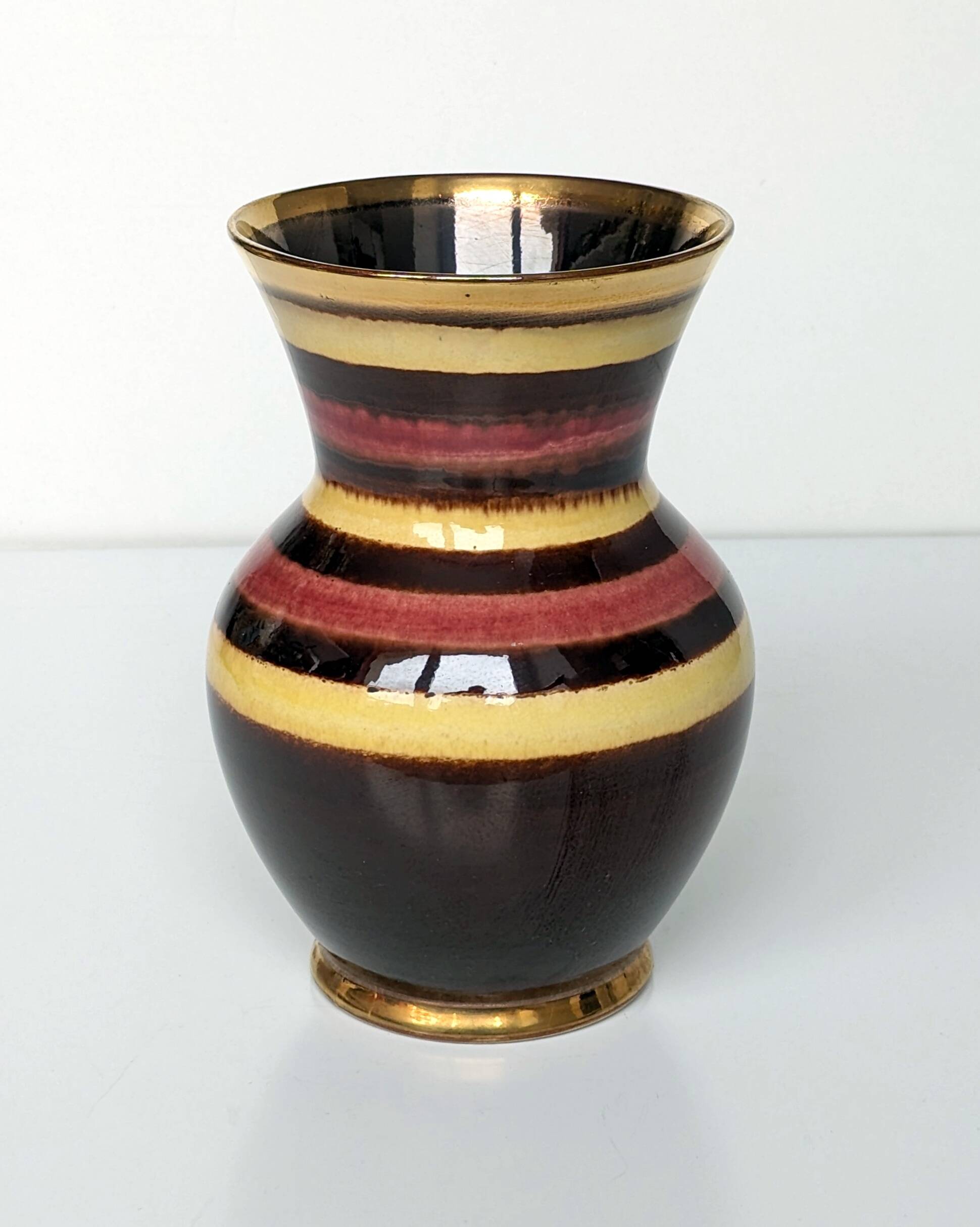 Multi-colored ceramic vase, Germany signed DB Hohr. (​Dümler & Breiden)​