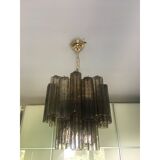 Murano style glass chandelier in Fume'Color, set of 2 or a pair of chandeliers
