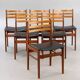 Chaise scandinave en teck et skaï noir, Danemark 1960