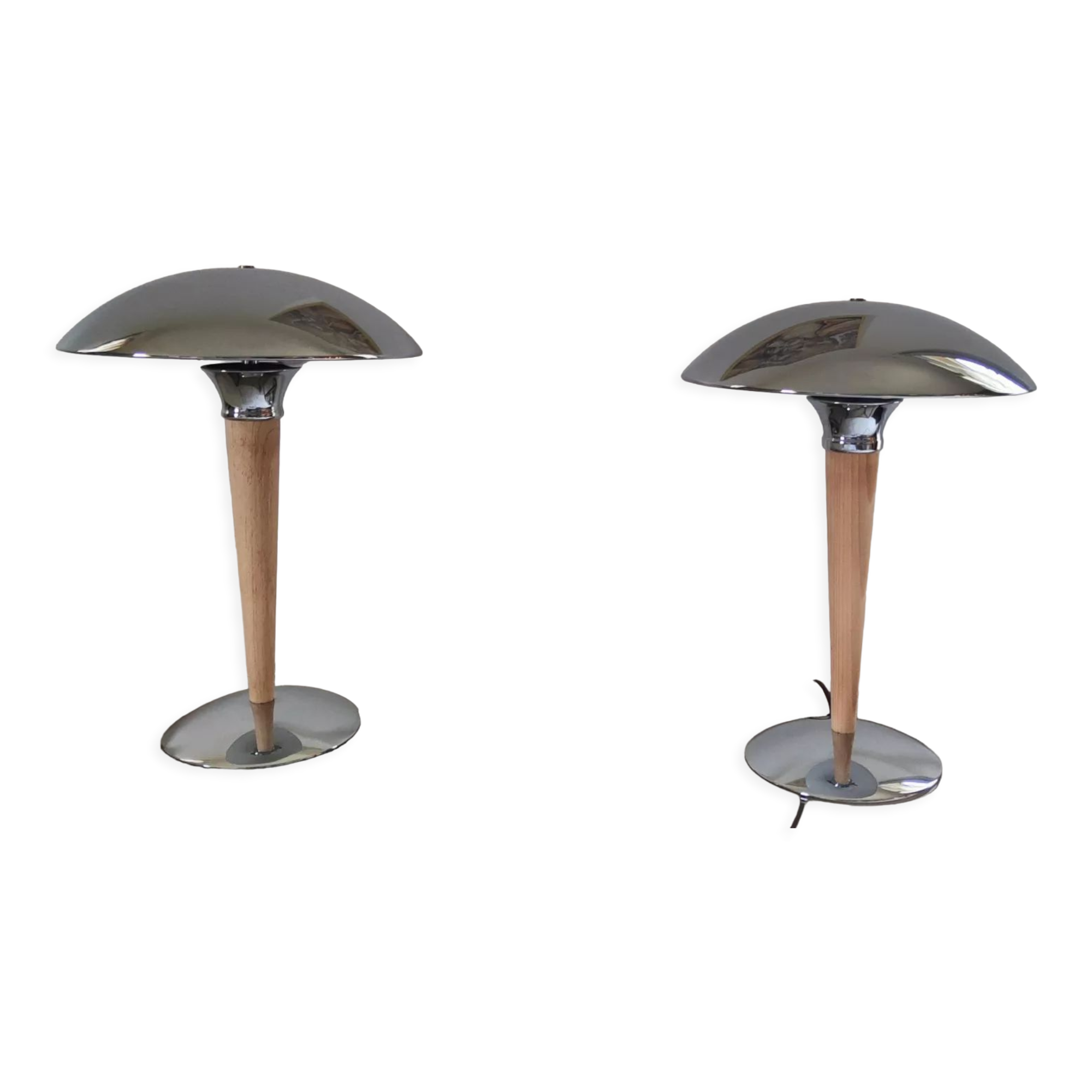 Paire de lampes champignon (dit paquebot ) vintage 1980