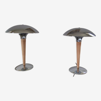 Pair of mushroom lamps (called liner) vintage 1980