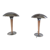 Pair of mushroom lamps (called liner) vintage 1980