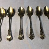 Cuillères vermeil (en argent doré) dans coffret en bois noir