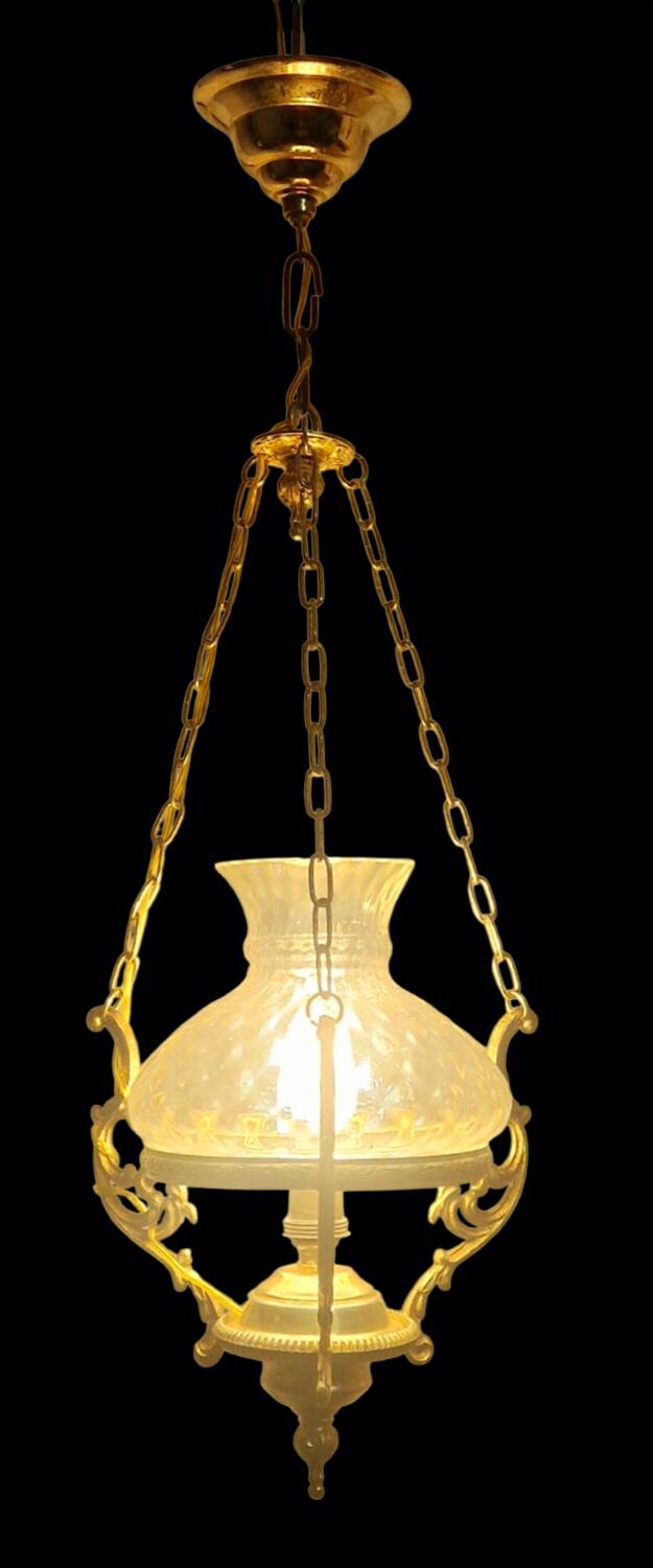 Neo-Louis XV style chandelier - Brass and blown glass