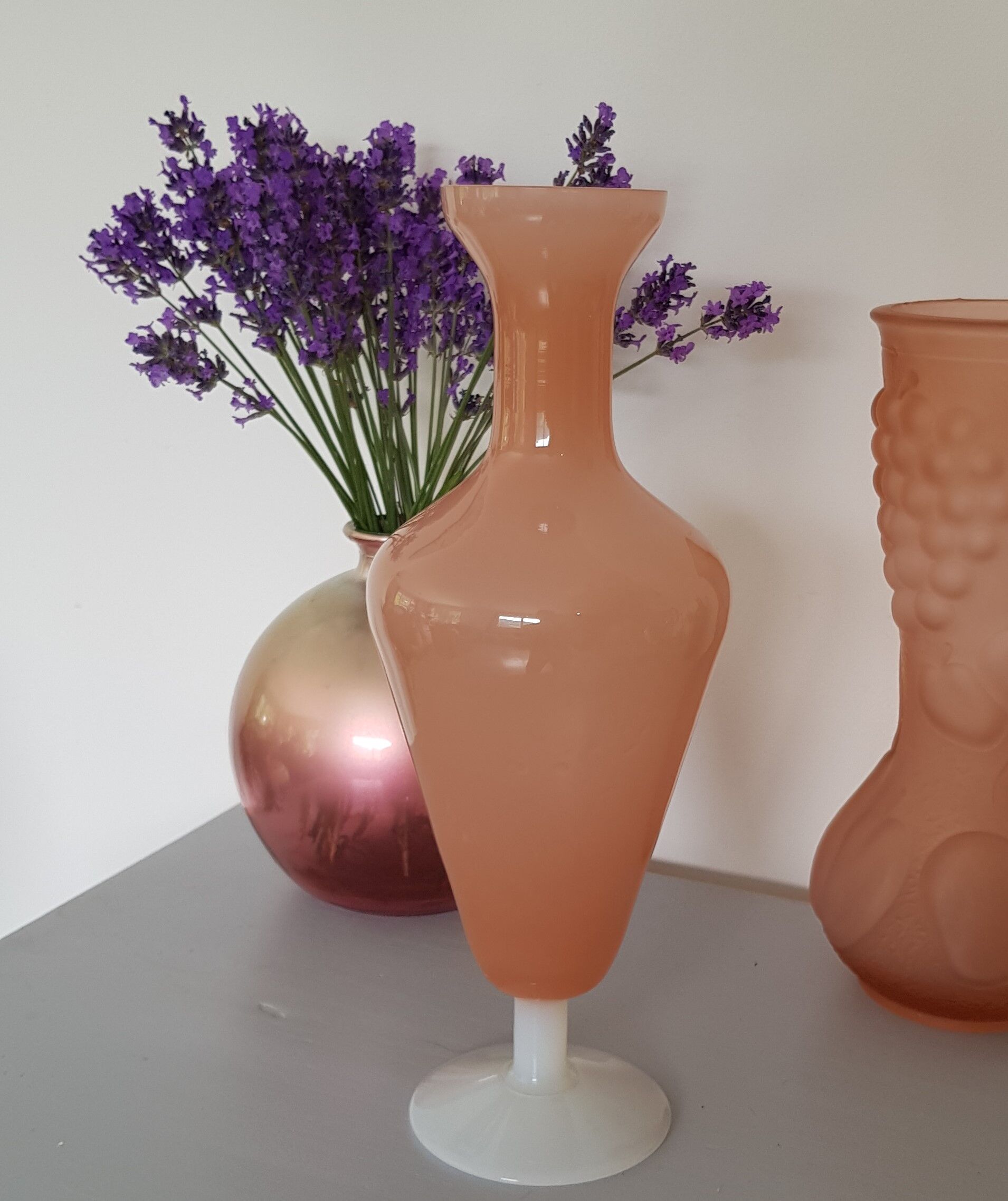 Powder pink Portieux opaline vase