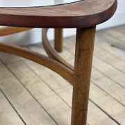 Table basse Tricester par Nathan en teck et vitré 1970